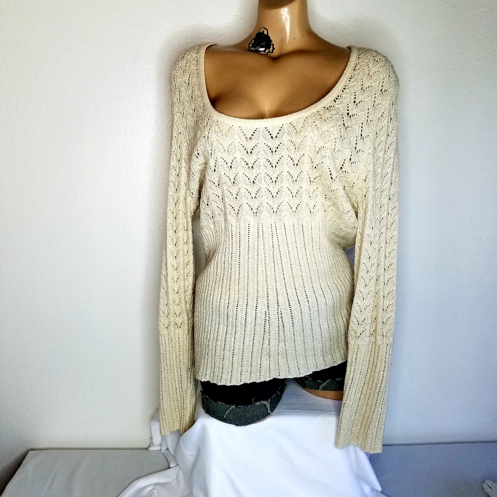 Hillard & Hanson cream & gold sweater size XL